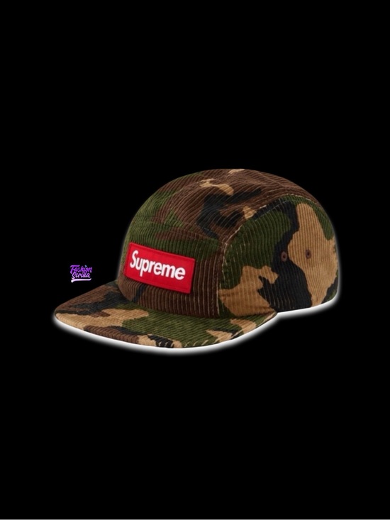 Supreme Other - Supreme Camo Green & Brown Corduroy Woodland Camp Cap Hat